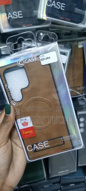 Samsung Galaxy S23 Ultra Leather Case,Magnetic Invisible Sta