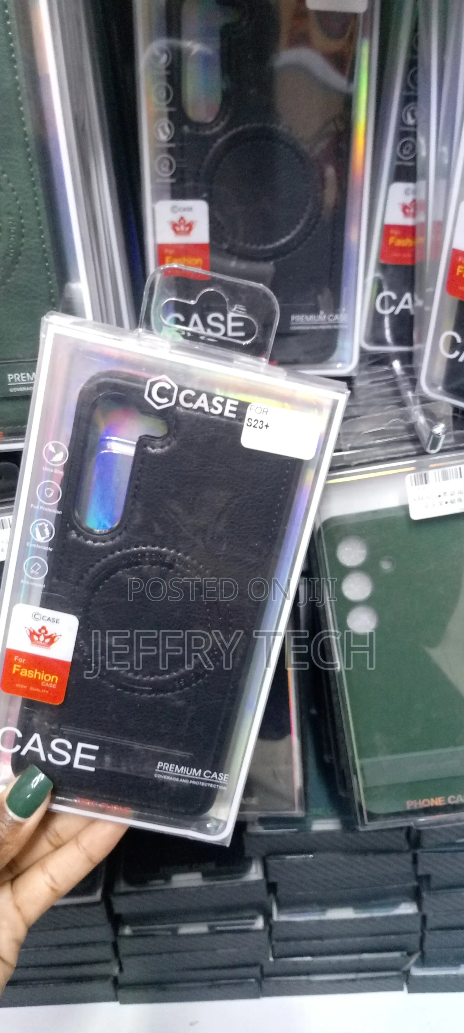 Samsung Galaxy S23 Plus Leather Case,Magnetic Invisible Sta