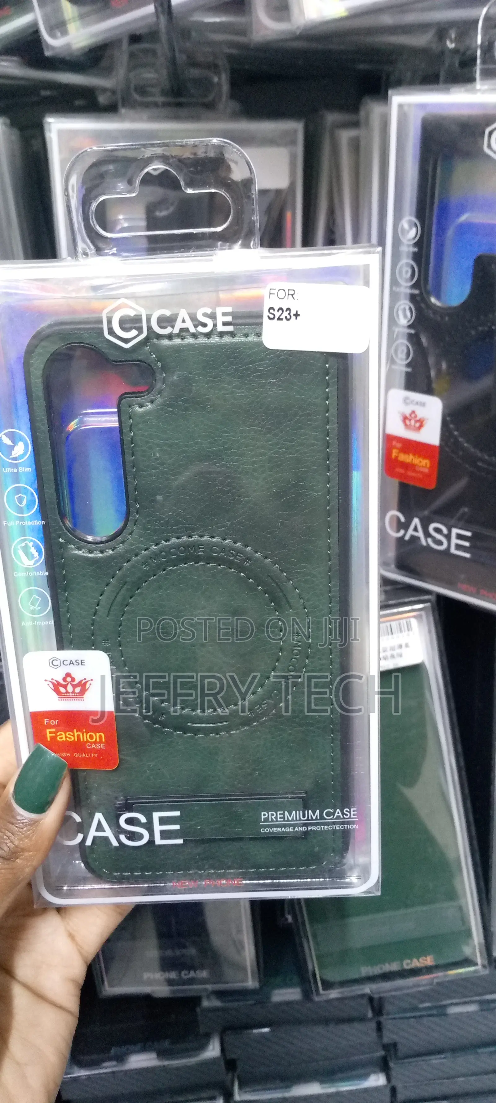 Samsung Galaxy S23 Plus Leather Case,Magnetic Invisible Stan
