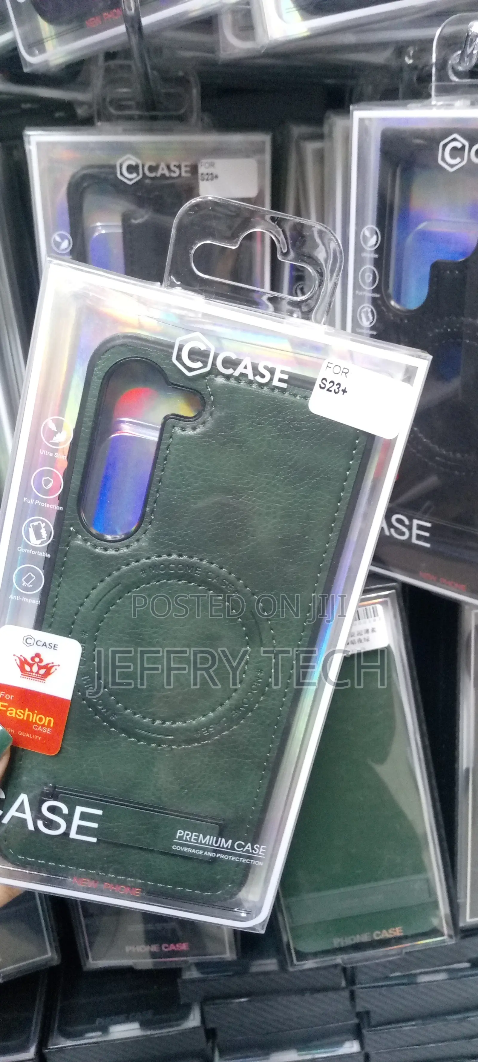 Samsung Galaxy S23 Plus Leather Case,Magnetic Invisible Stan