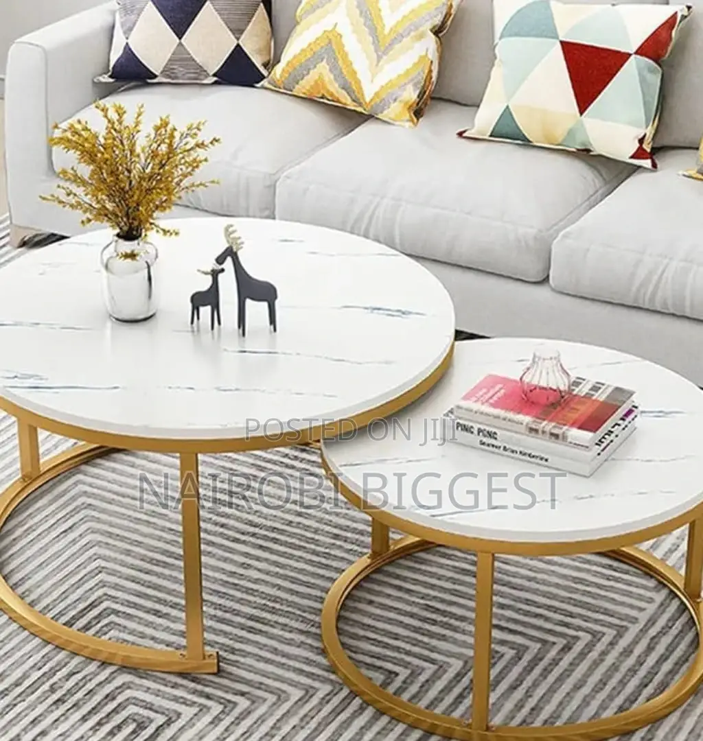White Nesting Coffee Table Marble