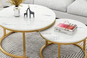 Durable White Mdf Nesting Coffee Table Marble