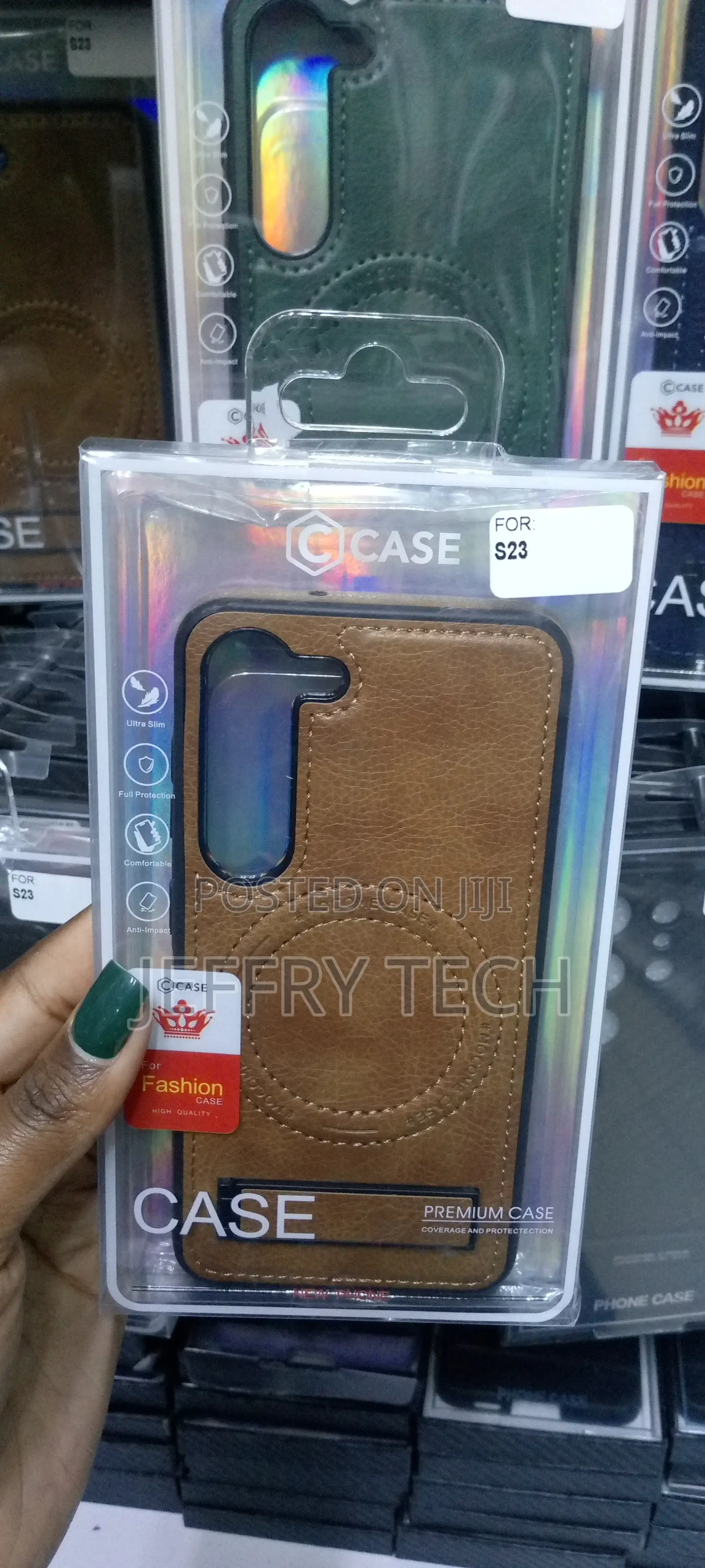 Samsung S23 Leather Case Ring Stand,Compatible With Magsafe