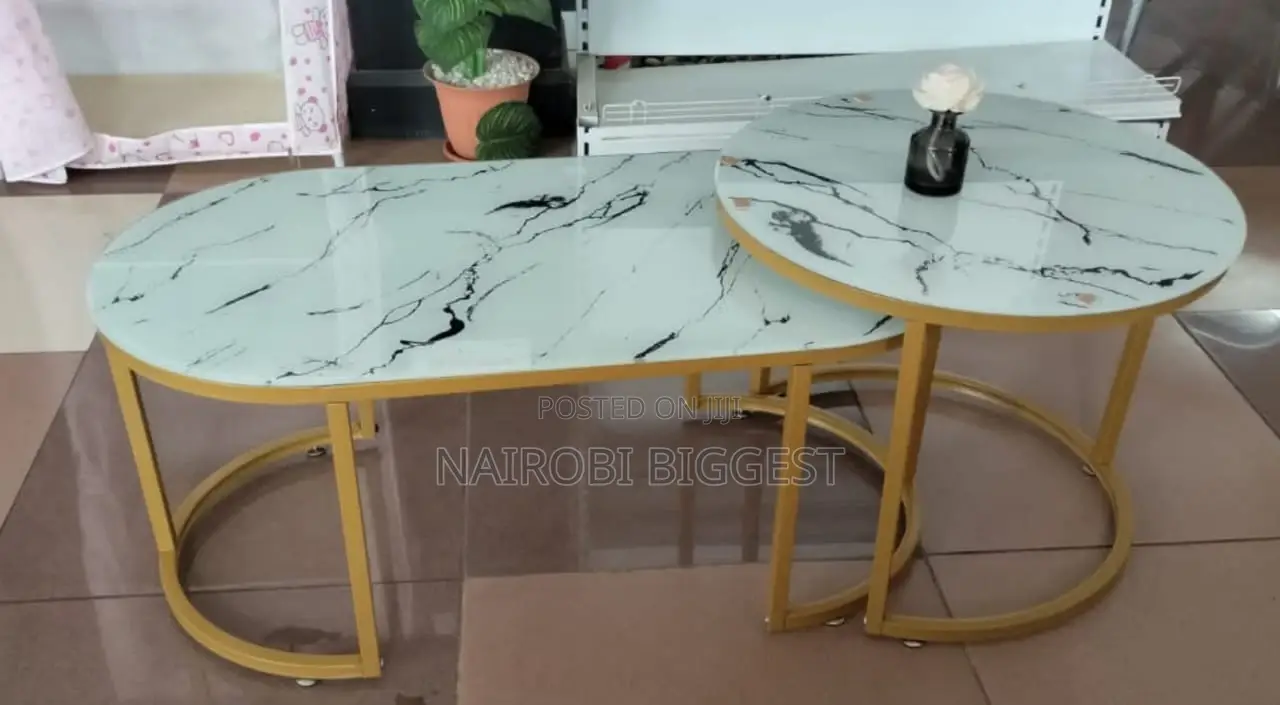 Glass Effect White Marble Table