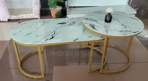 Glass Effect White Marble Table