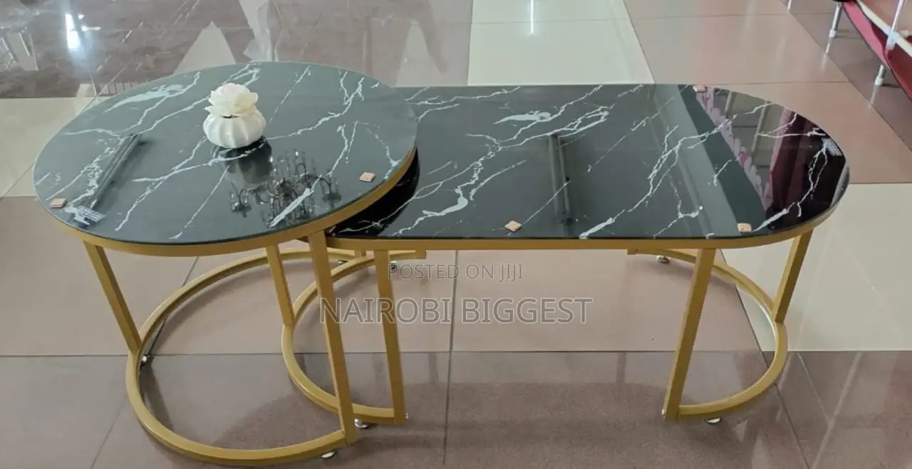 Unbreakable Glass Effect Marble Table