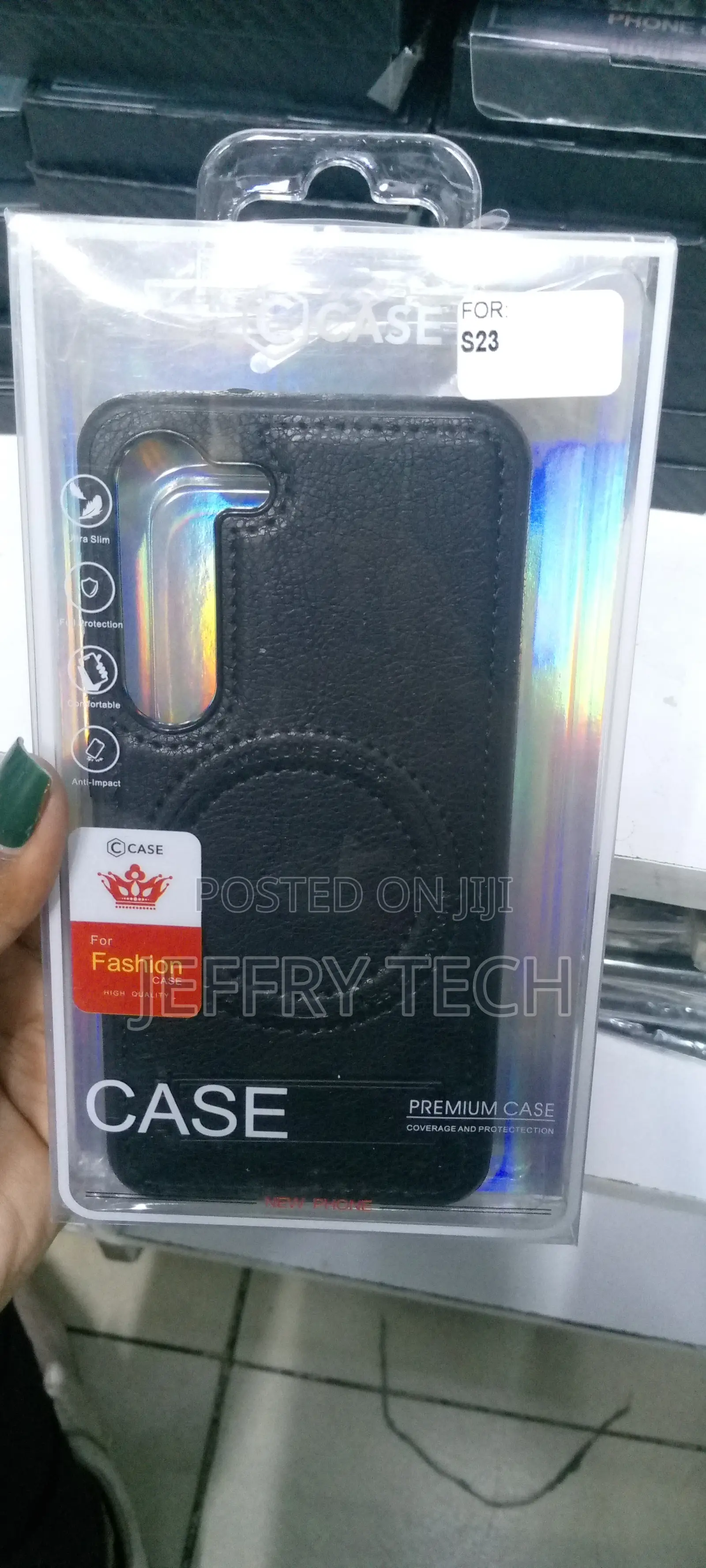 Magnetic for Galaxy S23 Premium PU Leather Case,Built-in Inv