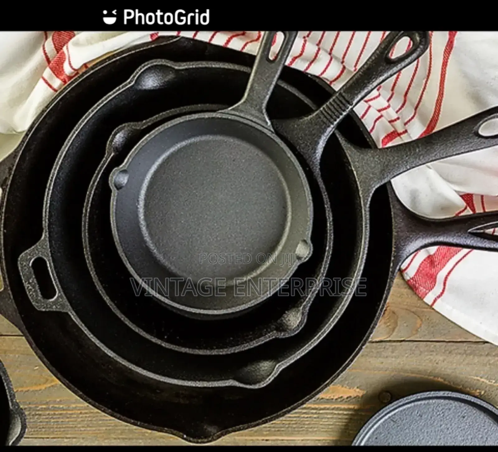 4pcs Cast Iron Non-Stick Pan ••√