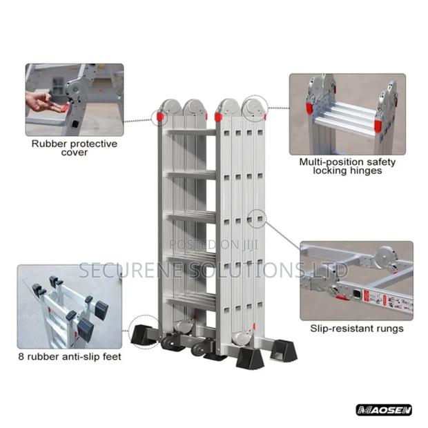 4by5/20ft/5.7meters Aluminium Multipurpose Ladders - thumbnail 2
