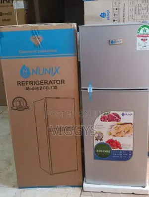 Silver Nunix 138L Large Double Door Fridge BCD/NU