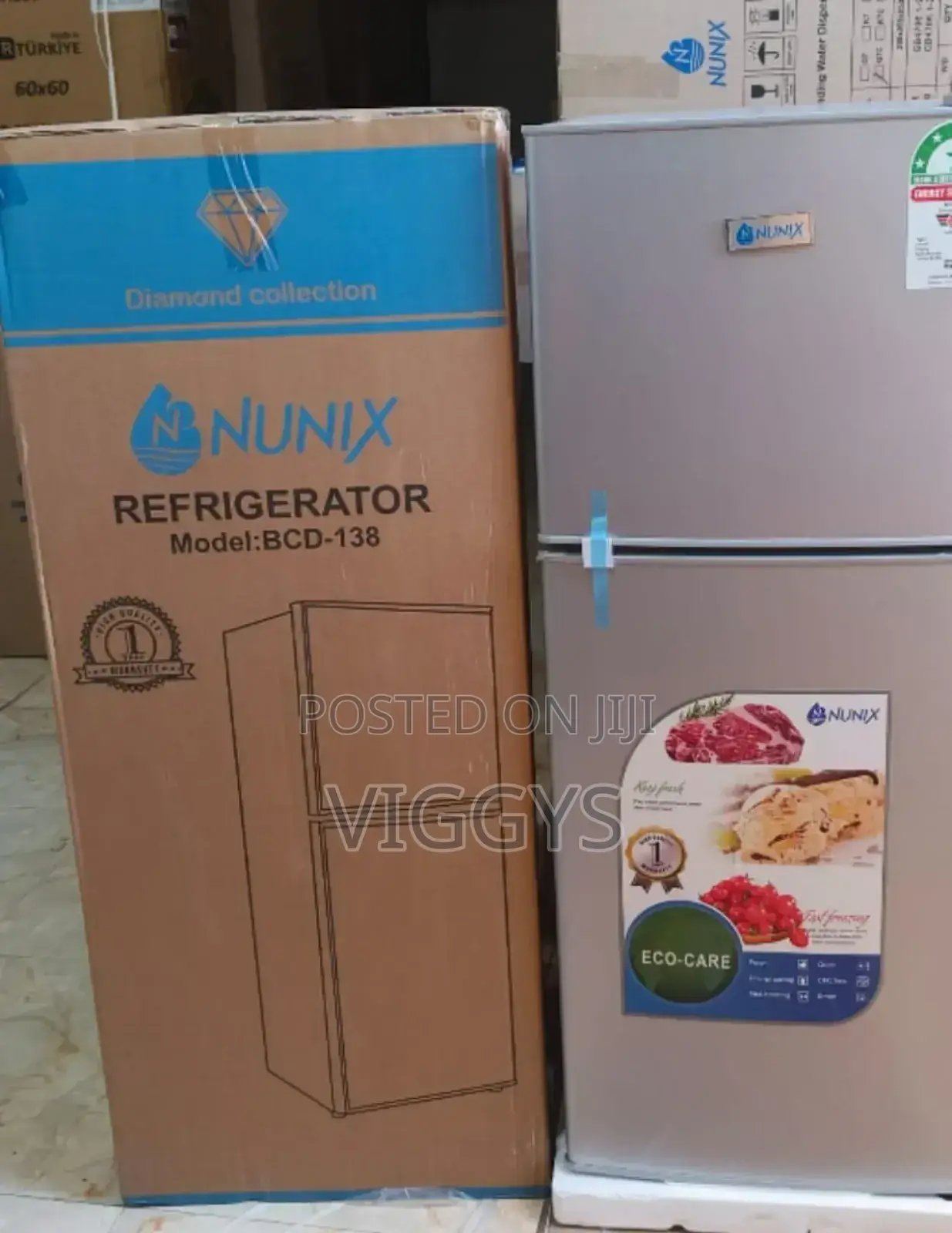 Classic Silver Nunix 138L Large Double Door Fridge BCD/NU