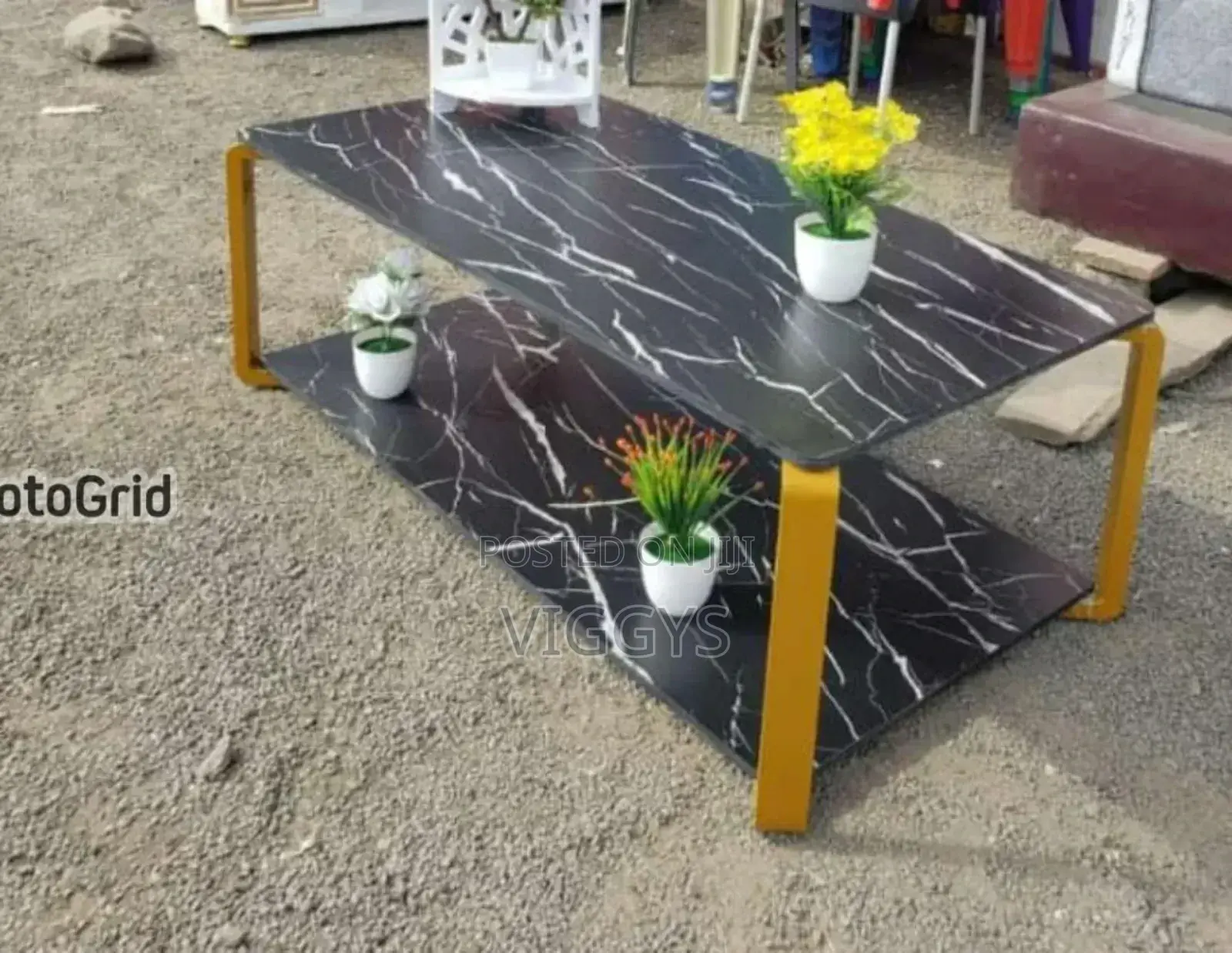 Black MDF Marble Effect Executive Table MDM/Ef