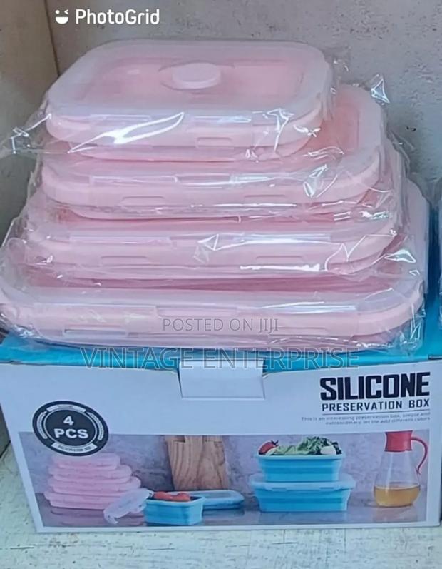 4pc Silicone Collapsible Food Container  - main view