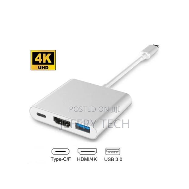 Type C to HDMI 3in1 Adapter Support - Silver - main view