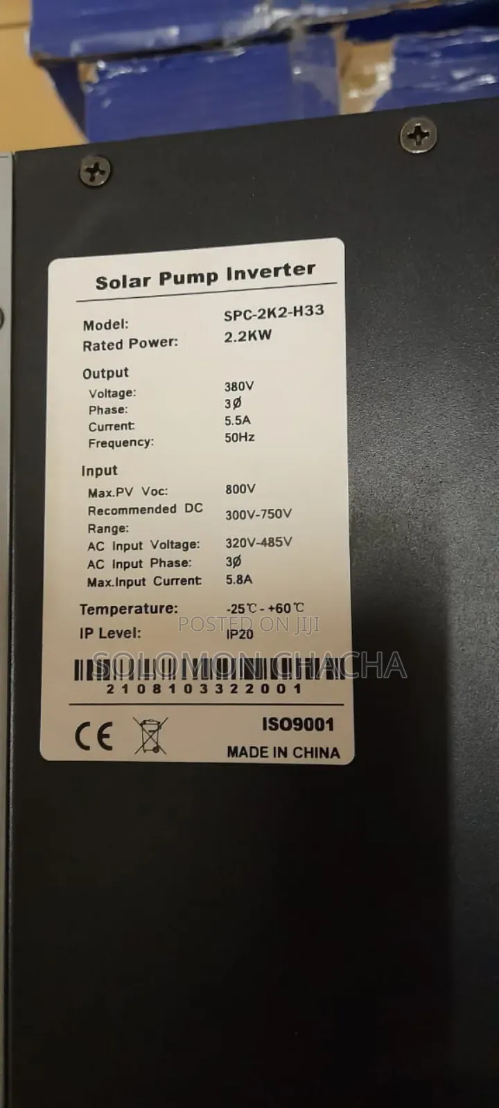 Solar Pump Inverter 2.2kw 350v to 750v Three Phase Output