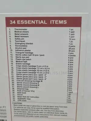 34 Essential First Aid Kit .