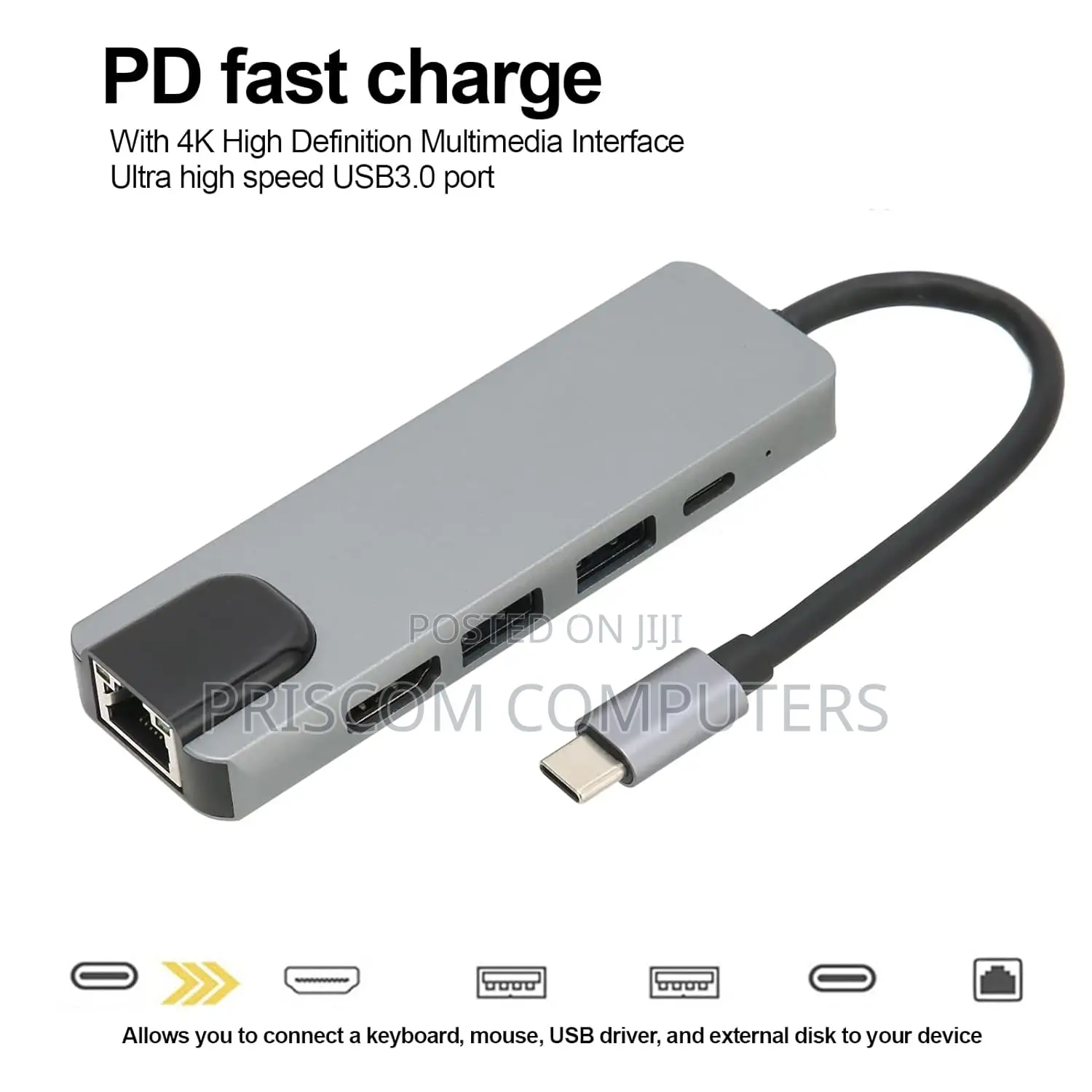 USB C Adapter, 87W Pd Fast Charging USB Splitter USB C to US
