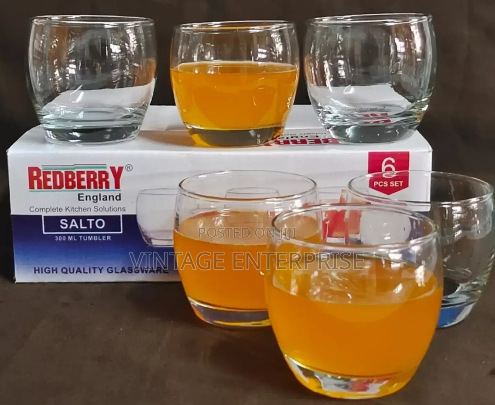 Glass, 300ml 6pcs Redberry Salto Glasses • √
