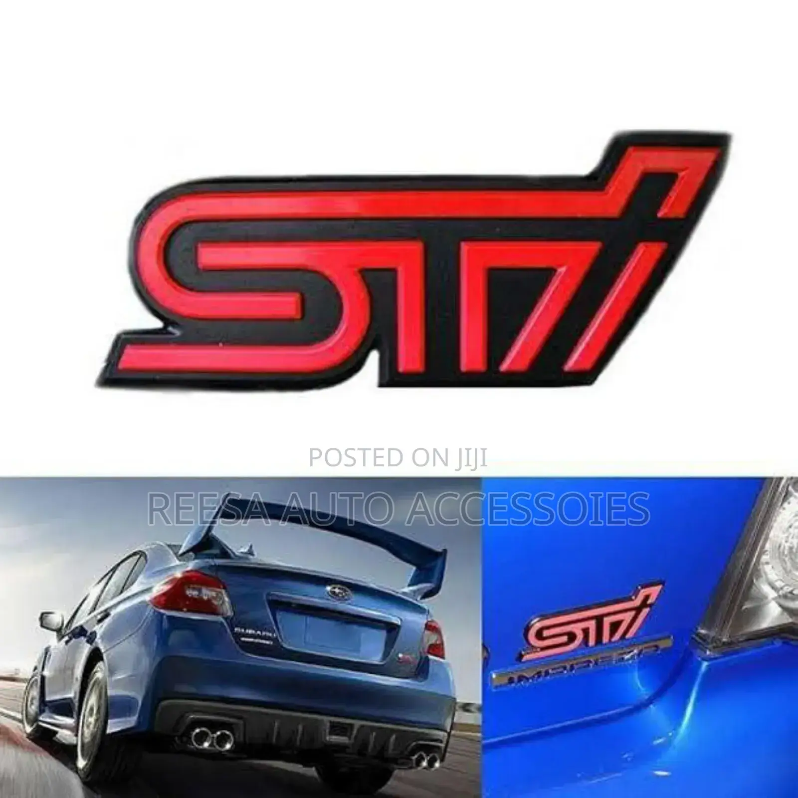 Sticker STI Black Red