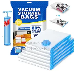 5pcs Vacuum Clothes Storage Bags With Pump Set