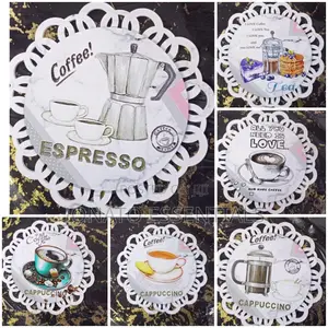 2 Piece Coffee Tea Themed Drink Coasters