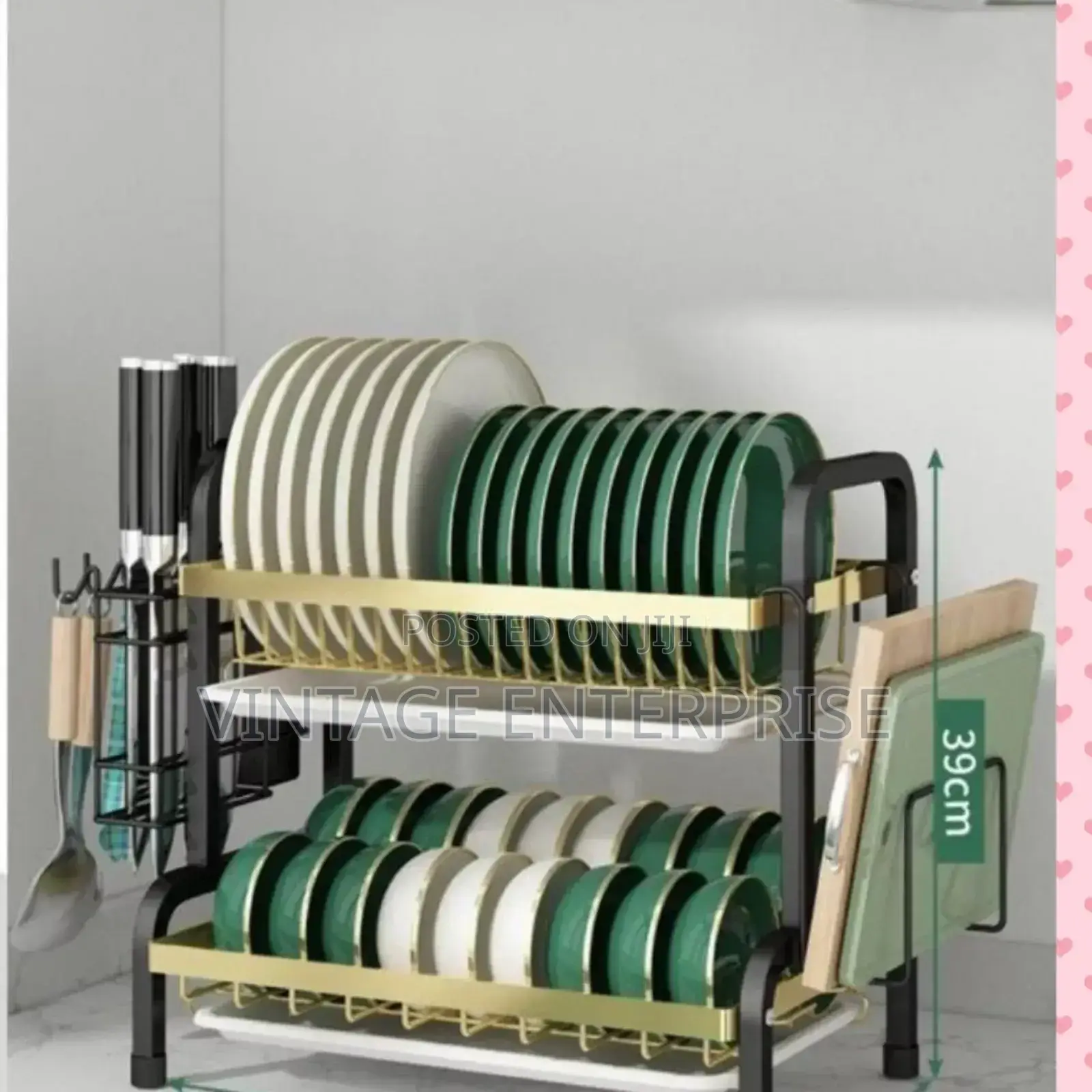 Dish Racks ,2 Layer With Adjustable Footpad .