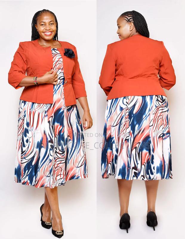 High End Plus Size Fitting Turkey Skater Dresses With Coat - thumbnail 7