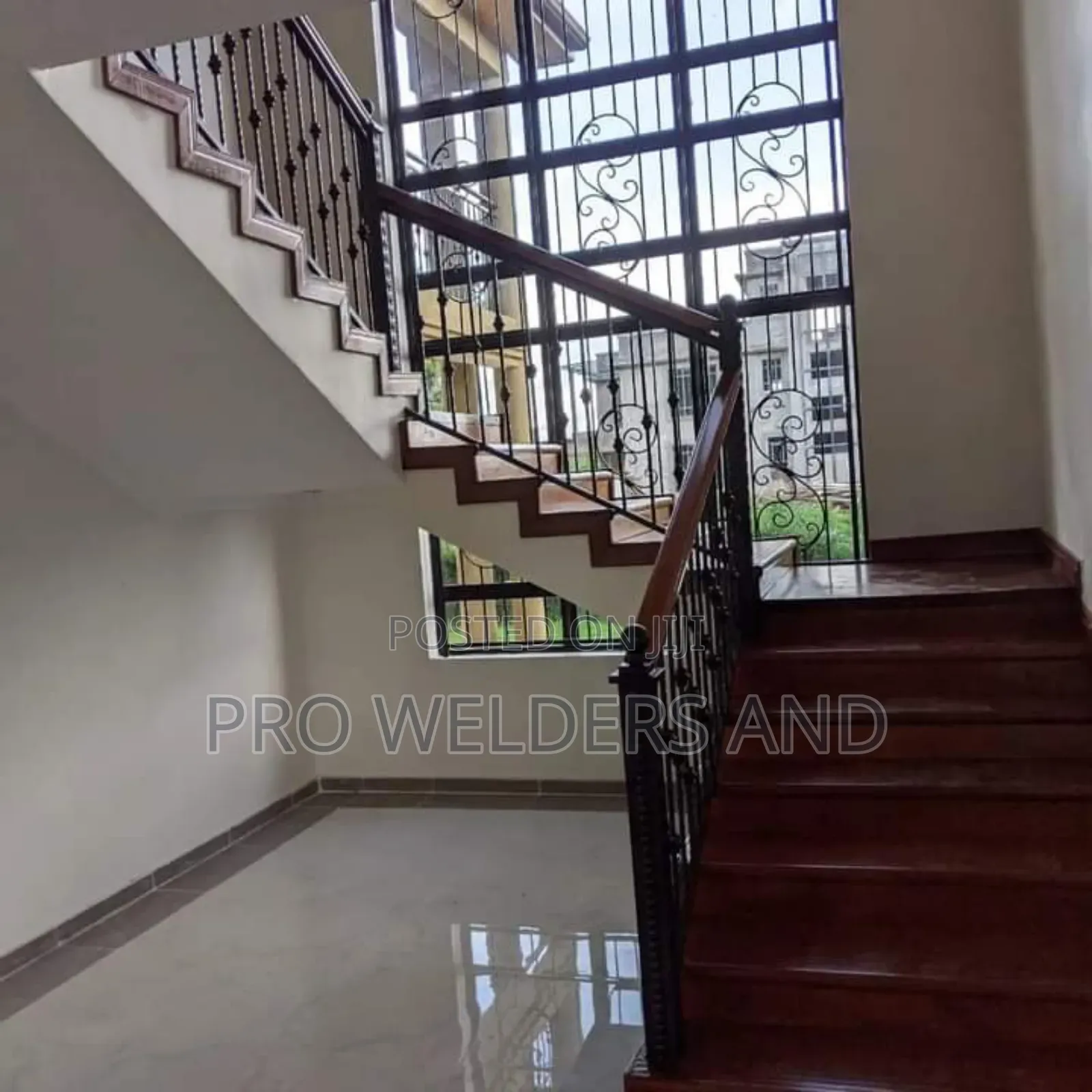 Staircase With Wood Finish
