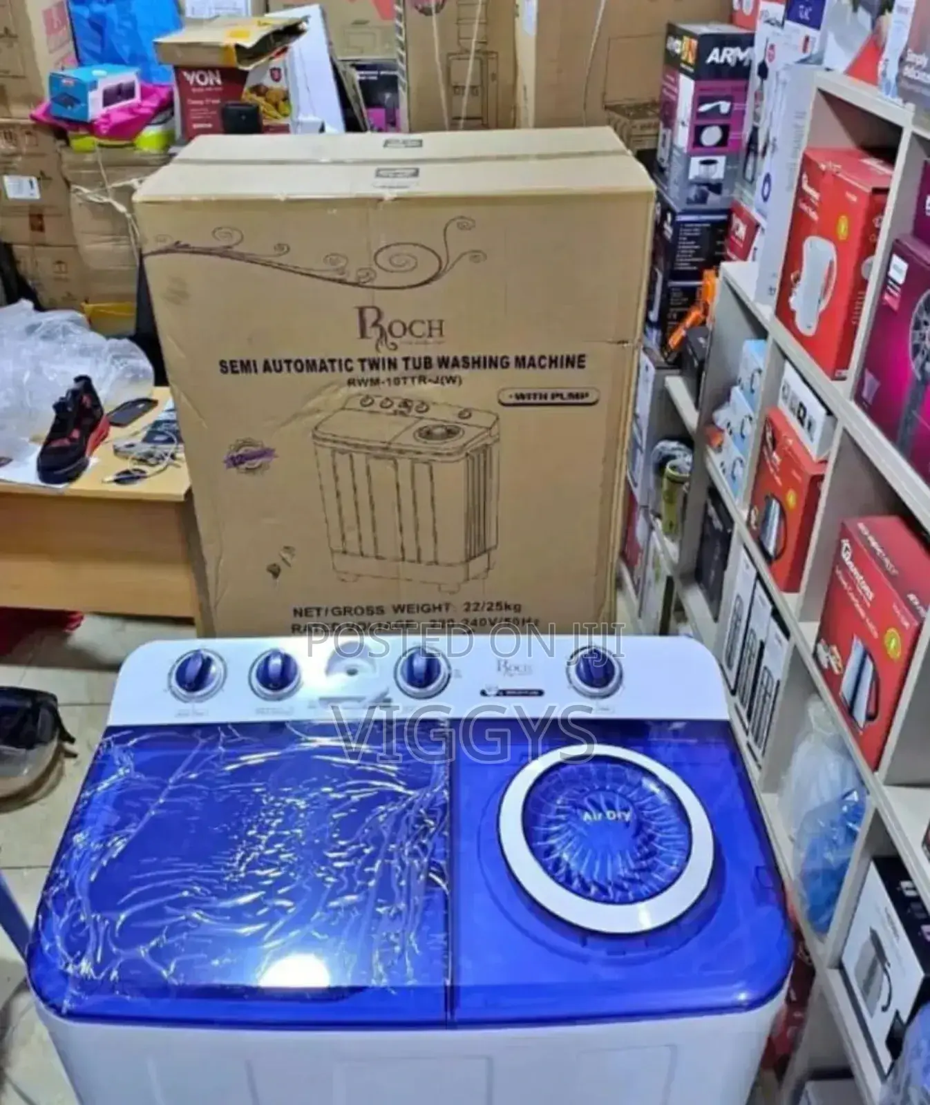 Roch 10kg Semi-Auto Washing Machine RWM-10TL