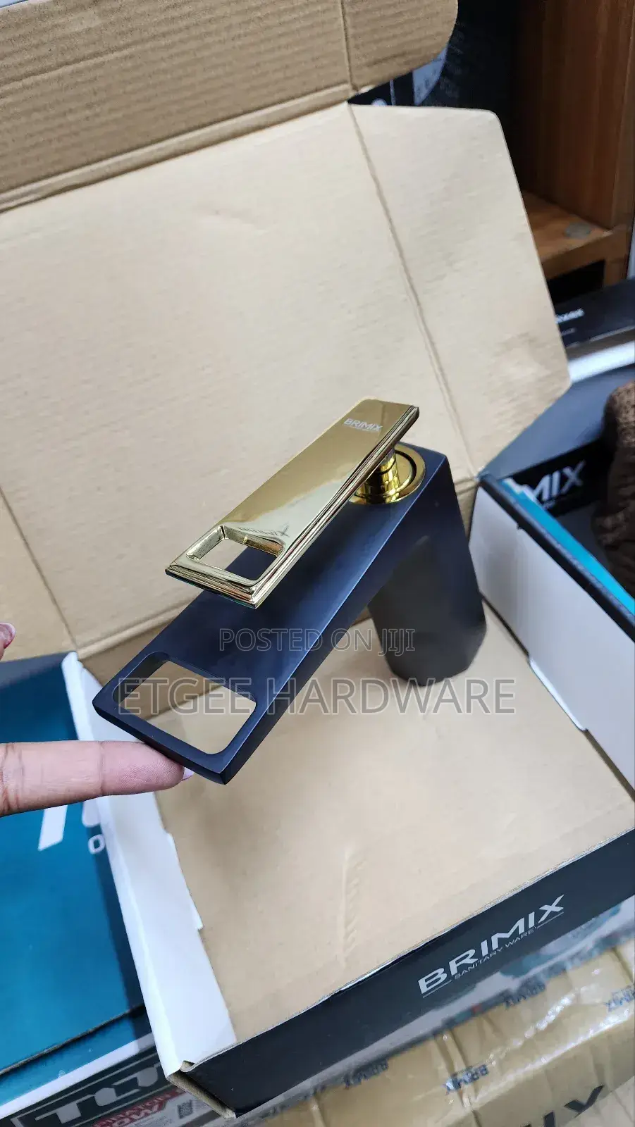 Basin Mixer Black and Gold