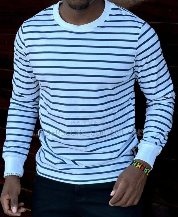 Executive Soft Material Stripped Longsleeved Tshirts - thumbnail 2