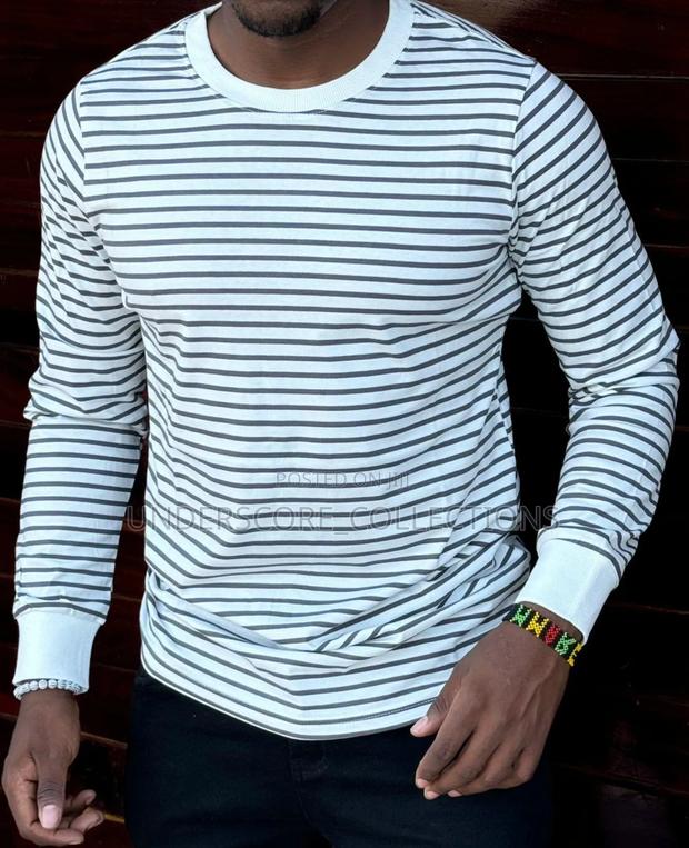 Executive Soft Material Stripped Longsleeved Tshirts - thumbnail 3