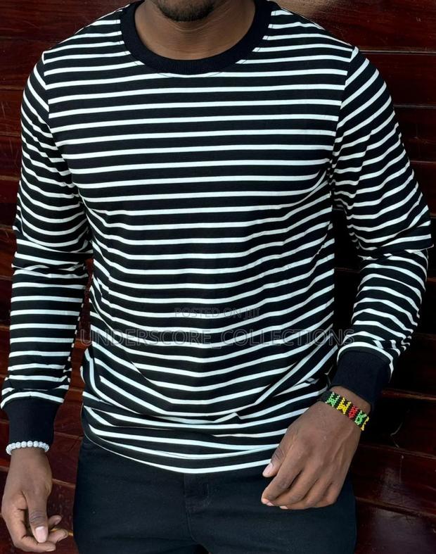 Elegant Soft Material Stripped Longsleeved Tshirts - main view