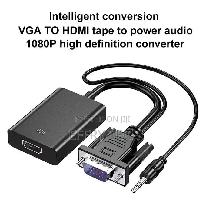 Vga Male Converter Adapter With Audio to Hdmi Female Full Hd