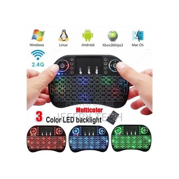 Mini Wireless Keyboard Rechargeable Backlit Smart Tv Android - thumbnail 2