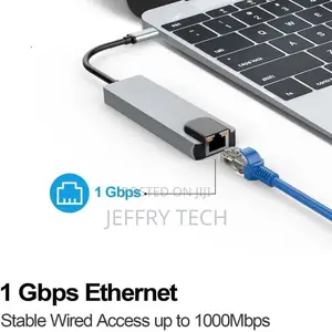 5 in 1 Usb-C Hub Type-C to Vers 2 * Usb 3.0 Hdmi Rj45 Typ