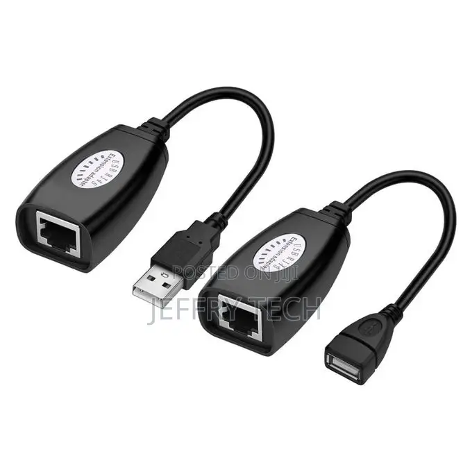 USB 2.0 Extension Adapter Over RJ45 Cat5/Cat5e/Cat6 Cable 45