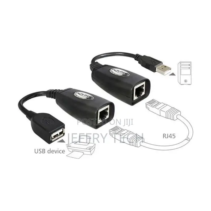 USB 2.0 Extension Adapter Over RJ45 Cat5/Cat5e/Cat6 Cable 45