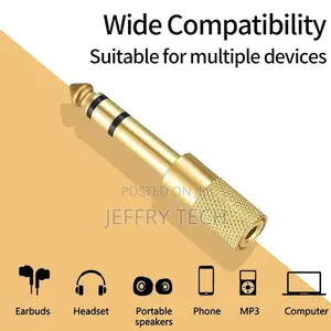 6.5mm Male to 3.5mm Female AUX Audio Converter Adapter