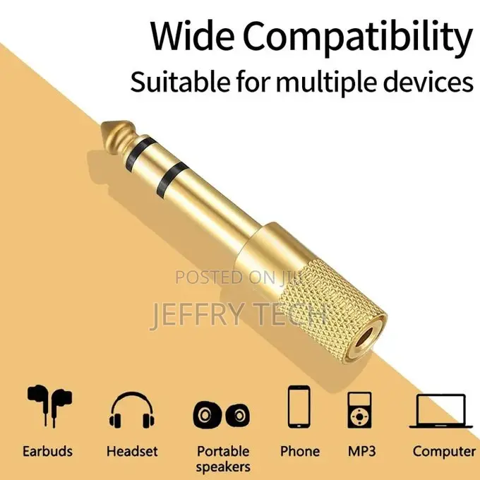 6.5mm Male to 3.5mm Female AUX Audio Converter Adapter