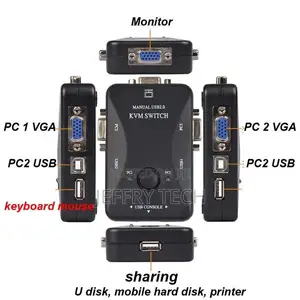 Switch KVM Switch USB 2.0 2 Ports for Sharing Keyboard Mouse