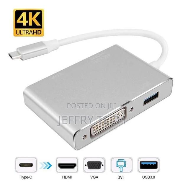 4 in 1 USB-C Type-C to HDMI + VGA + DVI + USB 3.0 Convert - thumbnail 3