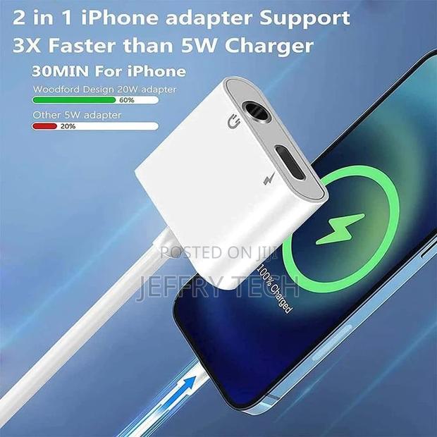 2 in 1 Lightning iPhone to Audio AUX 3.5mm + Lightning Iphon - thumbnail 2