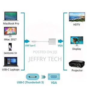 Usb-C Converter Adapter USB 3.1 Type-C to VGA Full HD 1080P
