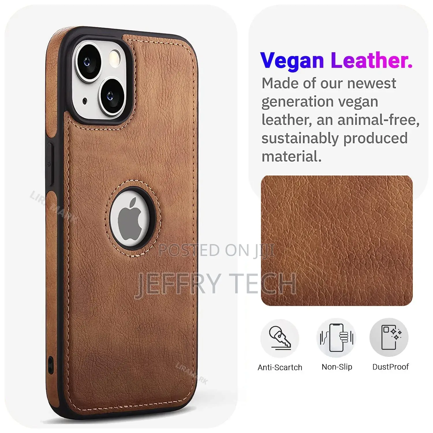 Leather Flexible Back Cover Case for iPhone 14 Plus (6.7 Inc