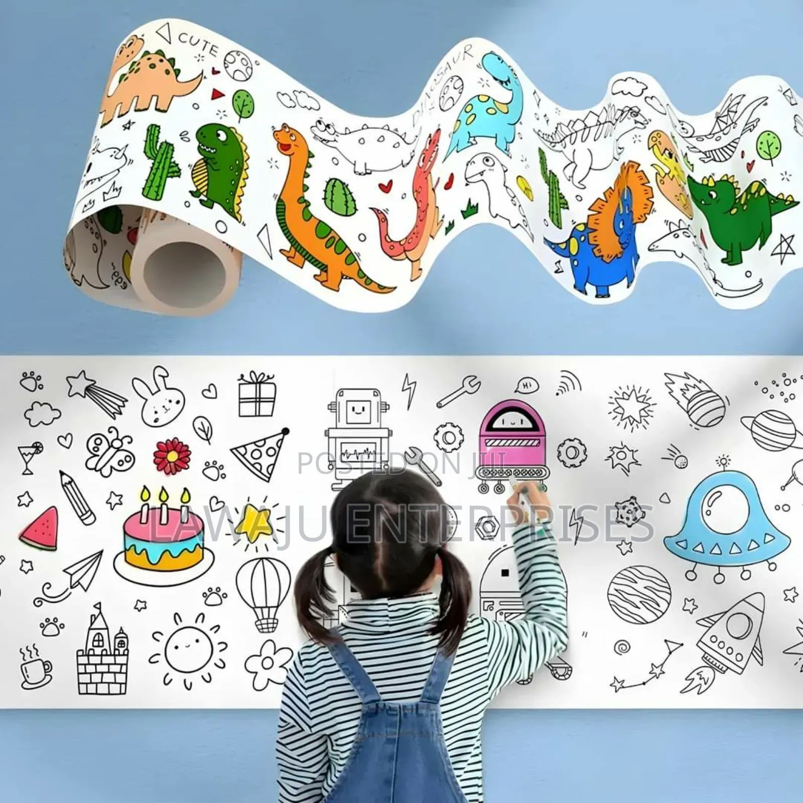 Coloring Paper With Stickers 10m