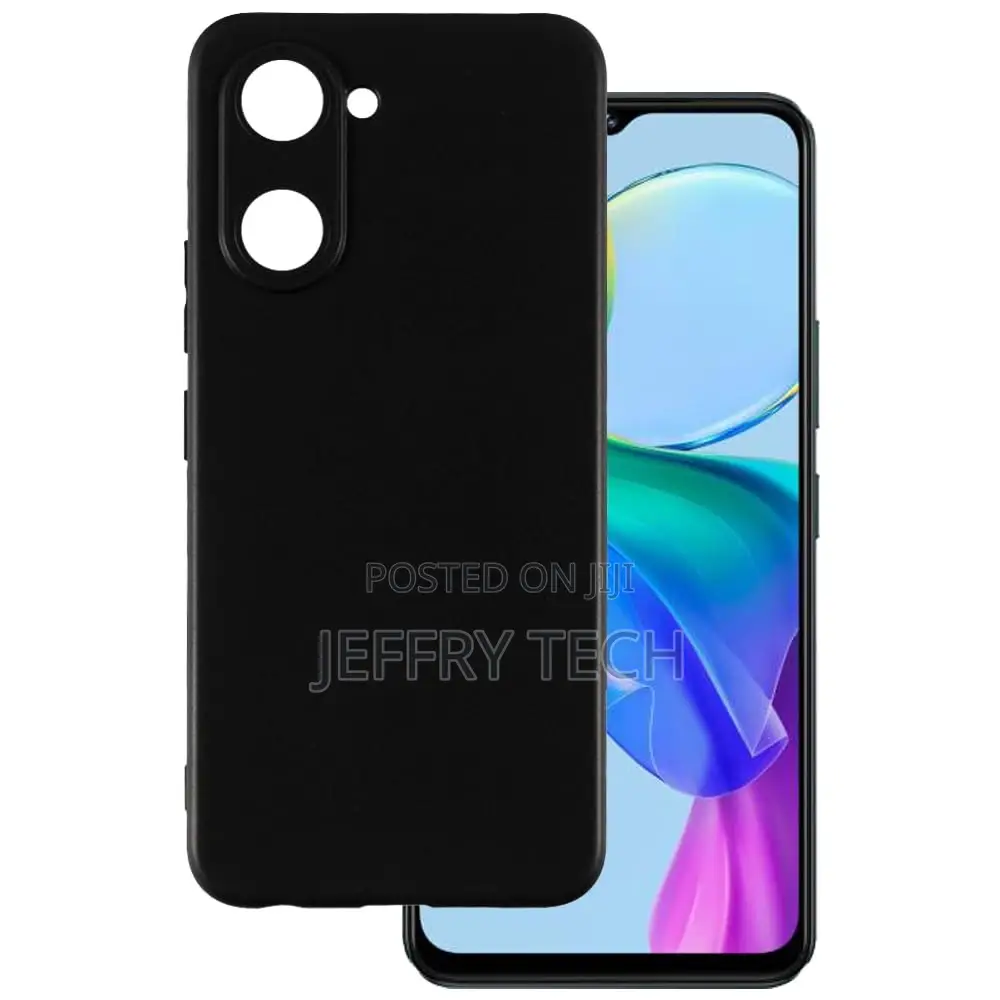 Silicon Flexible Anti Scratch Back Cover for Vivo Y03 - Blac