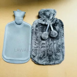 Grey Fur Cover Hot Water Bottle