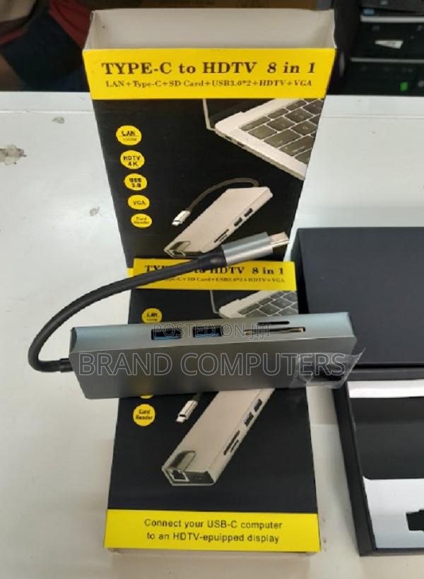 Type-C 8-in-1 Adapter HDMI VGA Lan SD USB 3.0 Audio Uhd