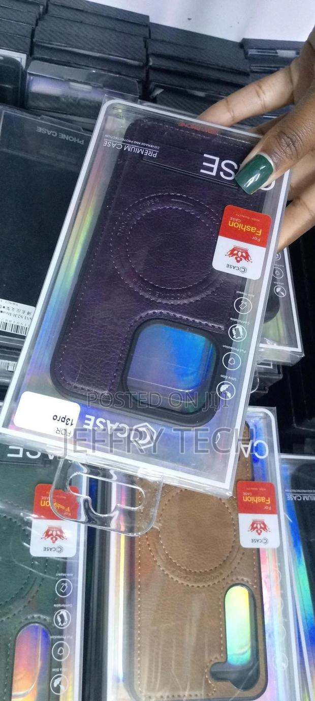 Magnetic for iPhone 13 Pro Premium PU Leather Case,Built-In - thumbnail 2